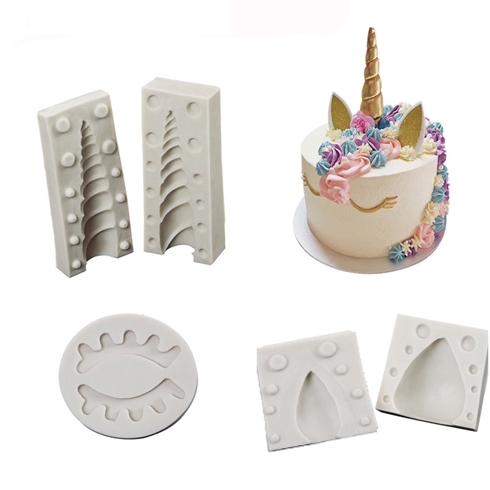 獨角獸 / 耳朵 / 眼睛矽膠模具 1PC / 2PCS 軟糖模具蛋糕裝飾工具巧克力口香糖模具