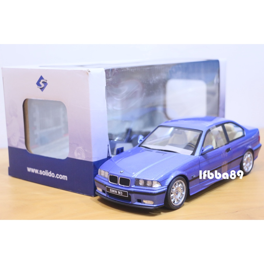 藍法車藏庫 Solido 1/18 BMW M3 E36 1996 blue 寶馬