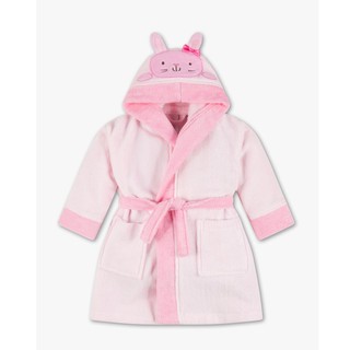 【現貨】Tülay🧿土耳其 100%純棉卡通動物造型 寶寶連帽浴巾浴袍 - 粉紅兔 適合0-3歲寶寶