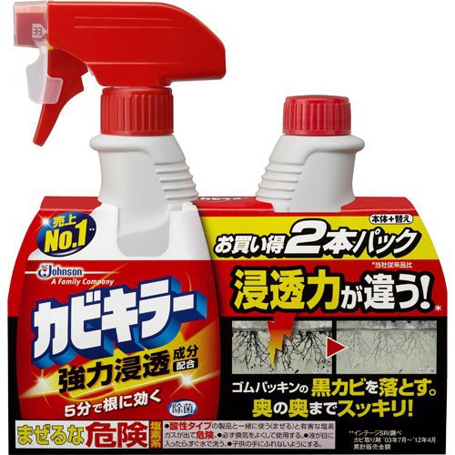 日本進口johnson 浴室除霉噴霧組 本體 補充瓶 400g 浴室清潔劑噴霧特價組合超強除霉 蝦皮購物