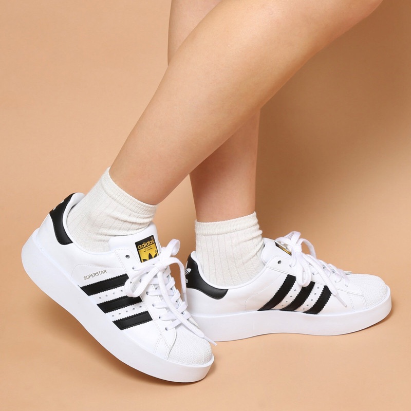 Quality Sneakers - Adidas Superstar Bold W 厚底 黑白 金標 女鞋