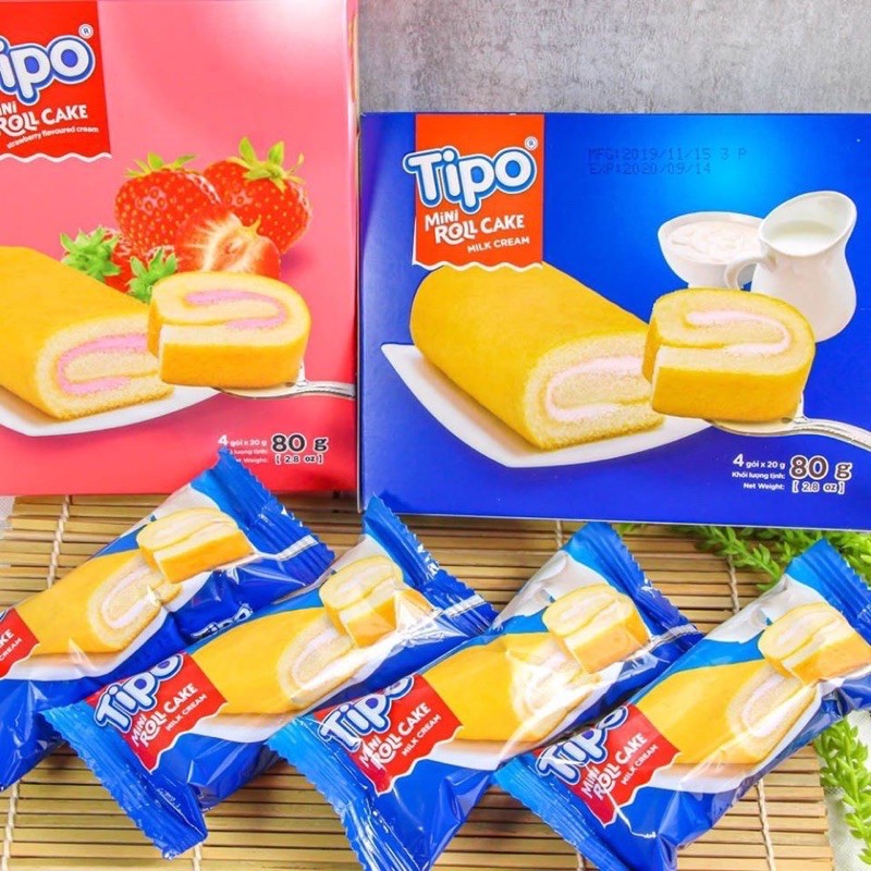 🦁️獅賣特 Tipo蛋糕捲 瑞士捲 草莓蛋糕捲 牛奶蛋糕捲 盒裝四入 80g