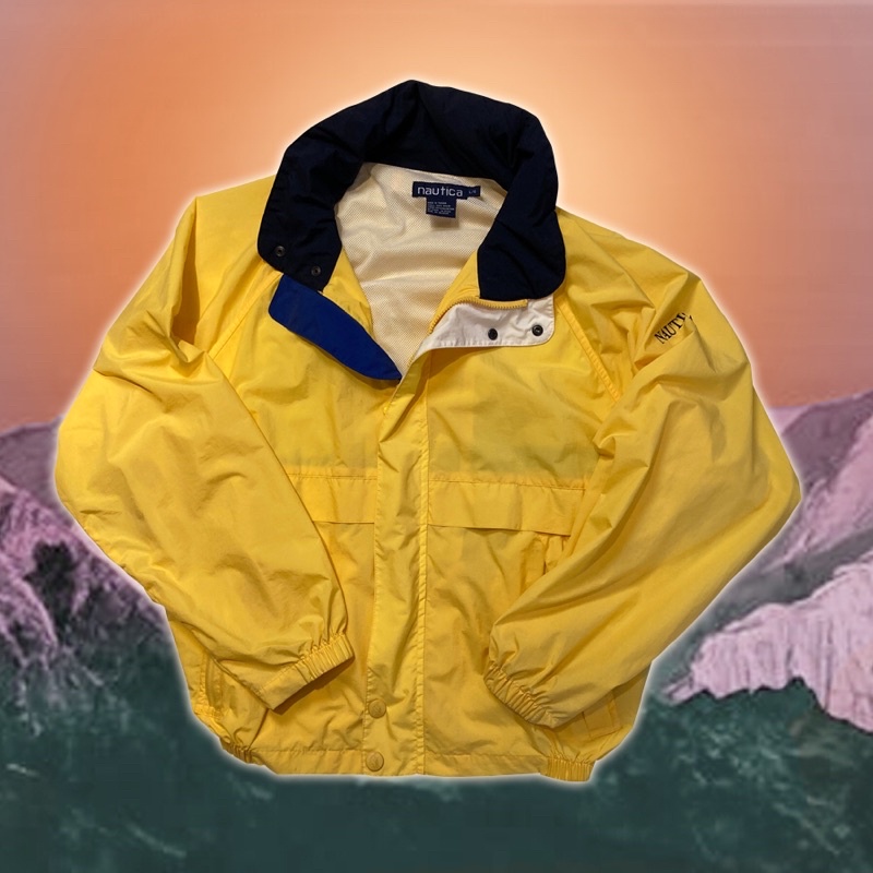 [DMC12古著]NAUTICA黃色風衣衝鋒衣#外套