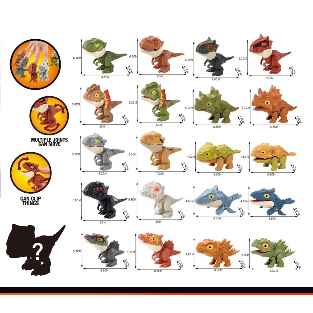 20隻 手指咬恐龍侏羅紀霸王龍仿真恐龍模型玩具攤位玩具熱銷