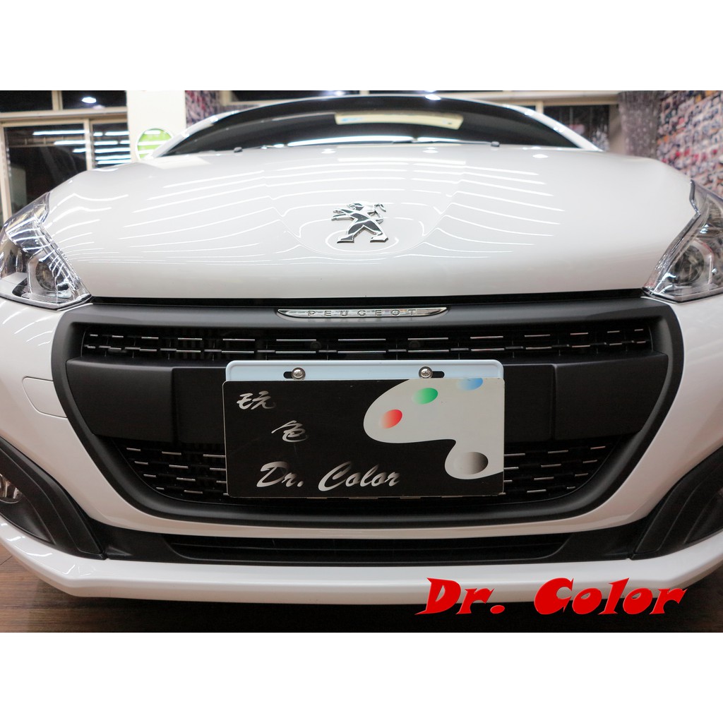 Dr. Color 玩色專業汽車包膜 Peugeot 208 消光黑 / 高亮黑 / 火龍紅_水箱護罩 / 後視鏡