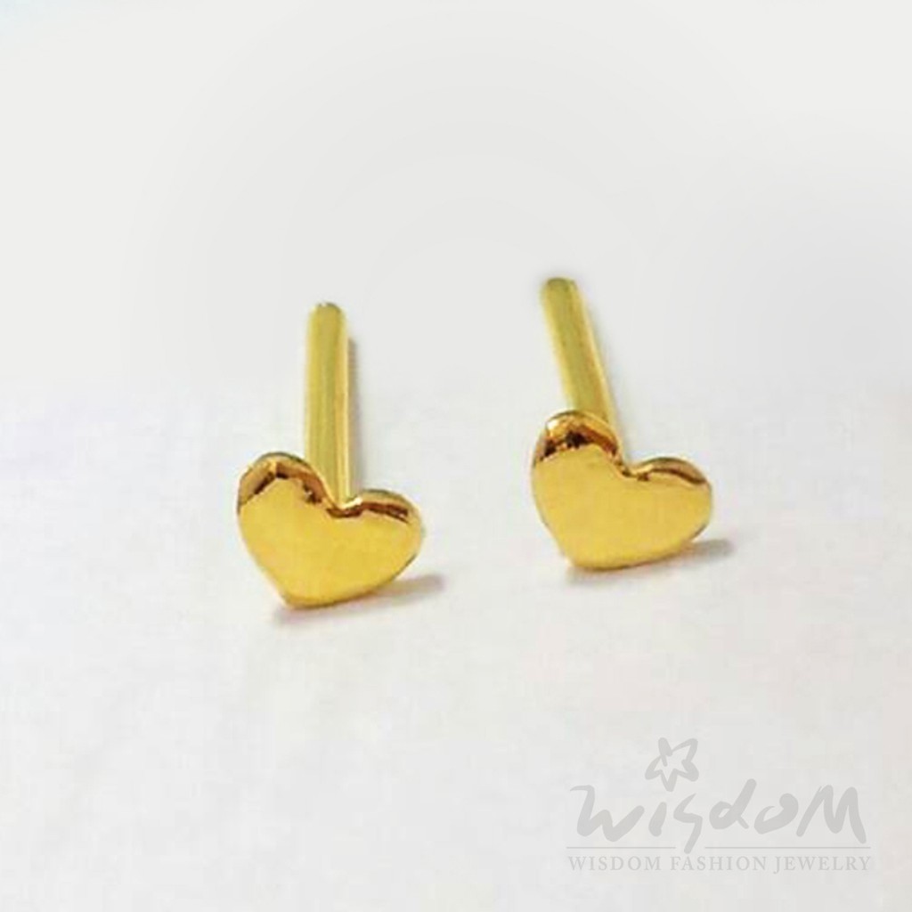 威世登 黃金心型貼耳耳環 附矽膠耳束 約0.10~1.13錢 GF00508-FXX-GHX