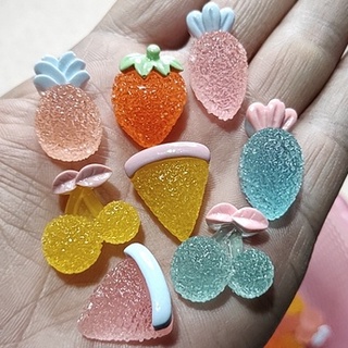 【DIY配件材料】砂糖水果貼片 糖果色 造型 可愛 樹脂貼片 髮飾配件 造型貼片(四個價)