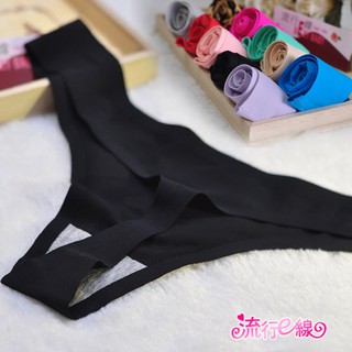 流行E線B6060-丁字褲 一片無痕冰絲性感內褲 女生百搭性感丁字褲 膚色素面底褲丁字褲 [臺灣現貨]