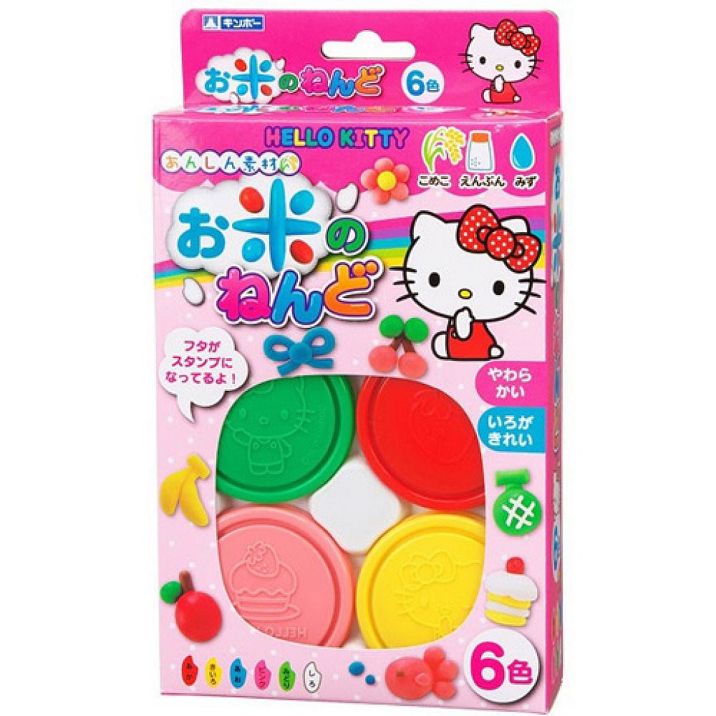 大賀屋 Hello Kitty 6色 米黏土 兒童 玩具 KT 凱蒂貓 日貨 正版授權 T00110249