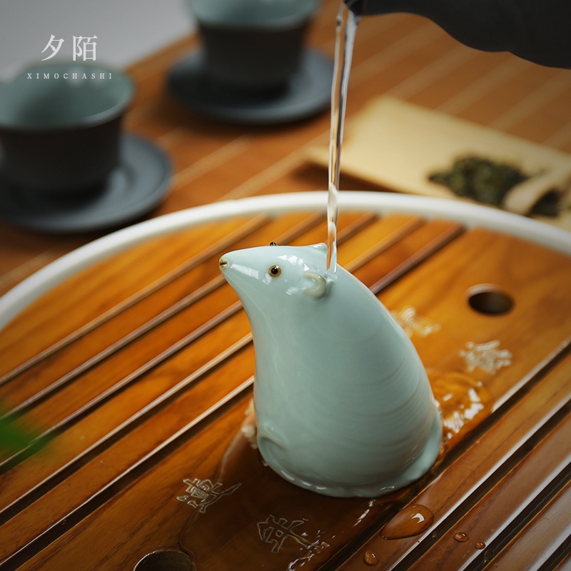 《茶望堂》正品汝窯茶寵擺件 精品可養開片十二生肖可愛陶瓷茶寵物 茶道配件