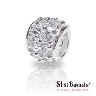 Sisibeads 純銀珠飾 上流態度 簡約鑲鑽 需專用手鍊 適用於 PANDORA 潘朵拉細手鍊或手環