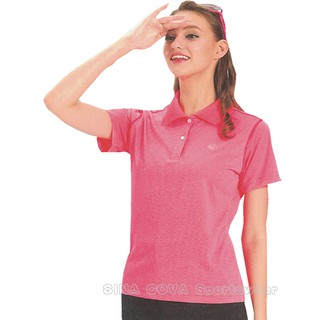 【義大利 SINA COVA】女版運動休閒吸濕排汗短POLO衫-桃紅條紋#SW8101A【avalok】
