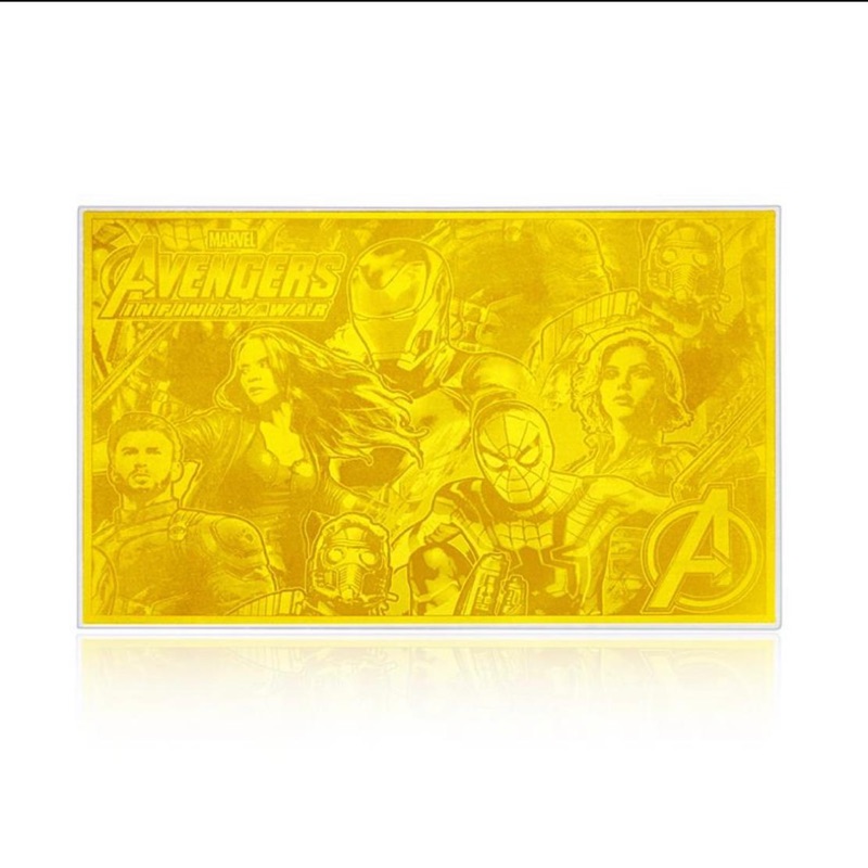 漫威 Marvel 復仇者聯盟999.9黃金金卡 真的黃金