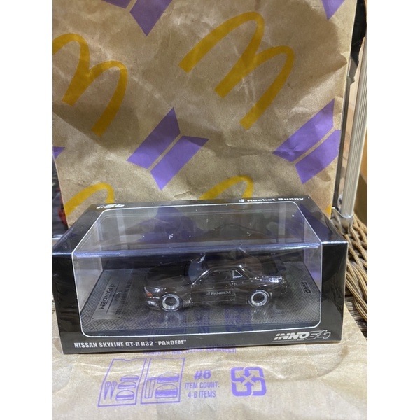 買bts麥當勞紙袋贈模型車inno Nissan Skyline Gtr R32 Pandem 電鍍黑1 64 蝦皮購物