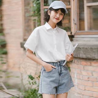 【特價】🌼韓版長袖襯衫 白色襯衫女 寬鬆jk制服薄款短袖上衣 T恤 女裝 上衣