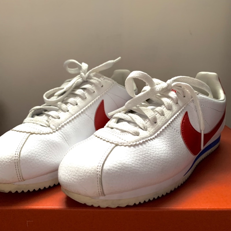 ［降價！］NIKE CLASSIC CORTEZ LEATHER 阿甘鞋 us8 26cm白紅 少穿