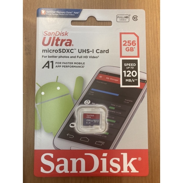 台灣公司貨 Sandisk ultra microSDXC 256g 128g A1 UHS-1