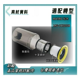 MATRIC 松木家電 時尚 無線 手持 吸塵器 MG-VC0101B 專用濾網 外罩鋼網 集塵筒