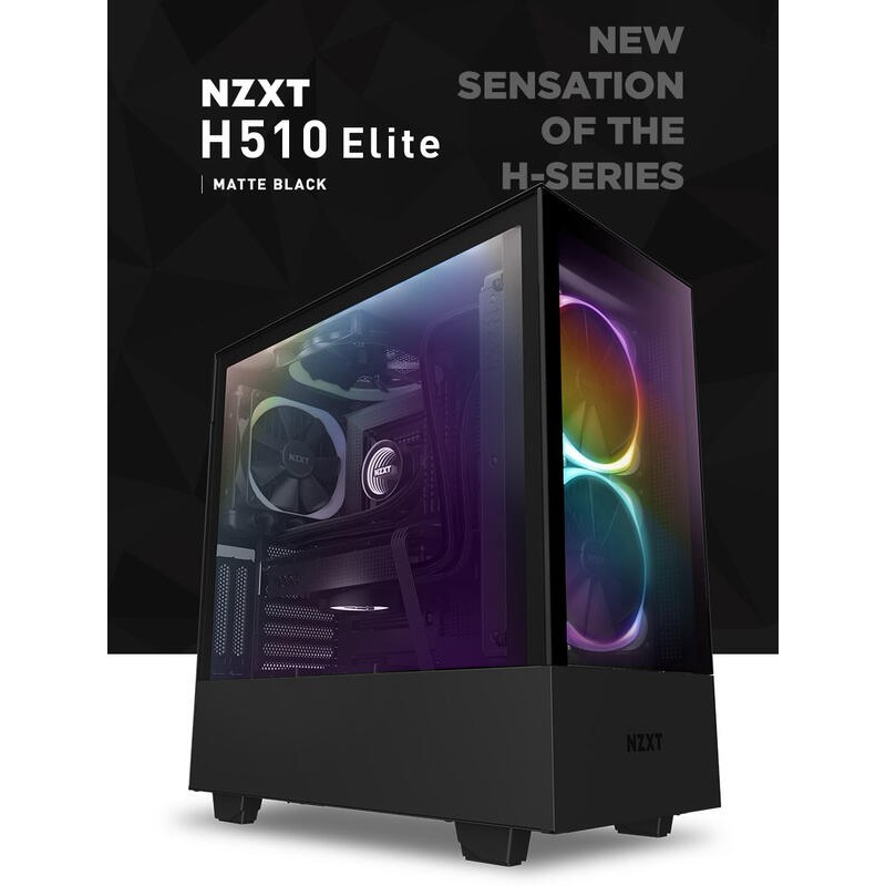 NZXT美商恩傑 H510 Elite 數位控制 全透側電腦機殼 (黑色)