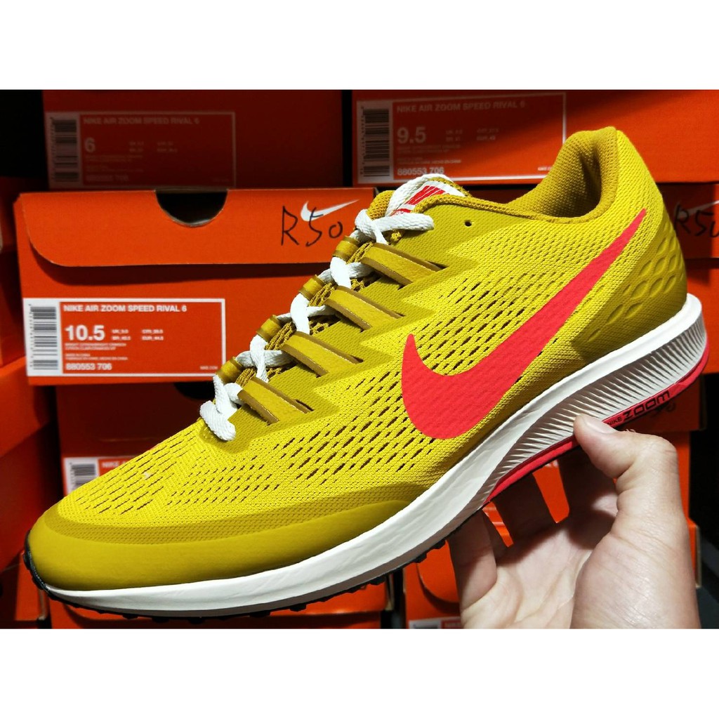 NIKE AIR ZOOM SPEED RIVAL 6 慢跑鞋880553-706 芥末黃| 蝦皮購物