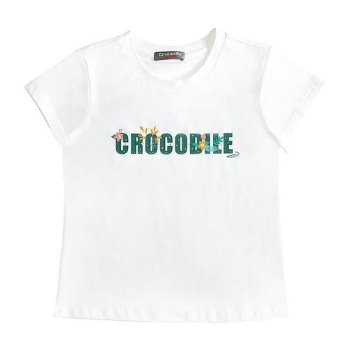 Crocodile Junior 『小鱷魚童裝』U61454 花卉LOGO印圖T恤 Ggo(G購)
