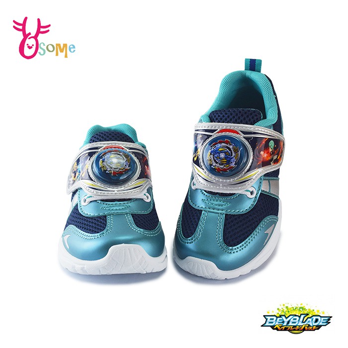 BEYBLADE戰鬥陀螺爆裂世代兒童慢跑鞋 男童運動鞋 LED電燈鞋 MIT台灣製 G8164藍色OSOME奧森鞋業