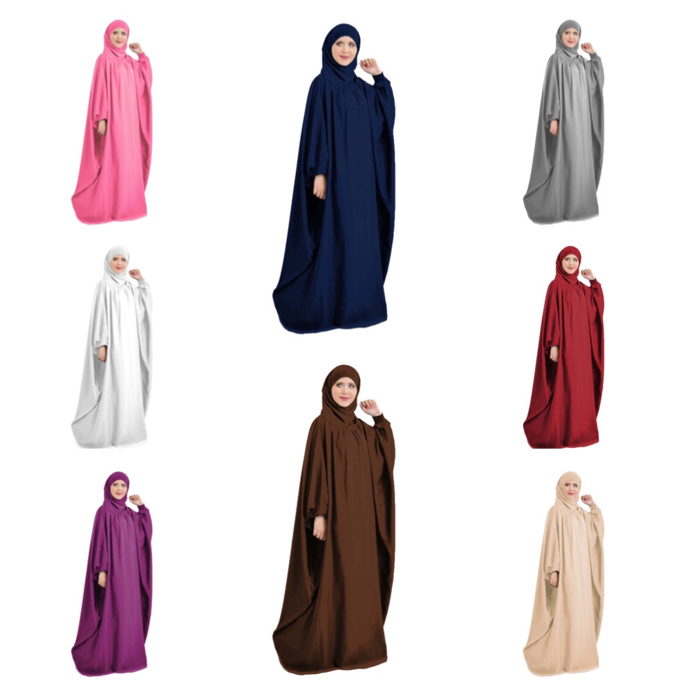 齋戒穆斯林祈禱服裝蓋頭連衣裙婦女 Thobe Eid Mubarak 連帽杜拜土耳其 Vestidos Abaya Is