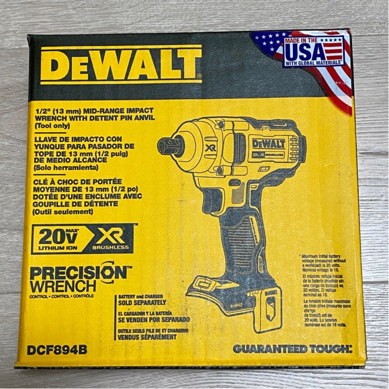 全新DeWALT 20V DCF894無刷中型扳手