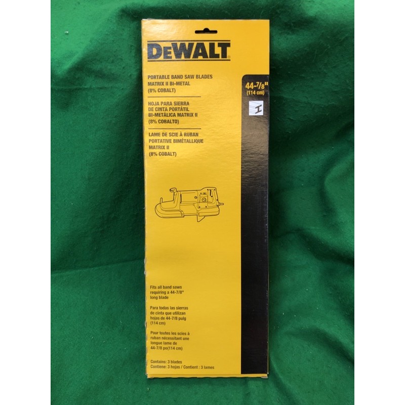 含税 DW3983  5''帶鋸機用帶鋸條 適用於 DCS374 白鐵切斷 盒/3條 DEWALT 得偉 帶鋸條