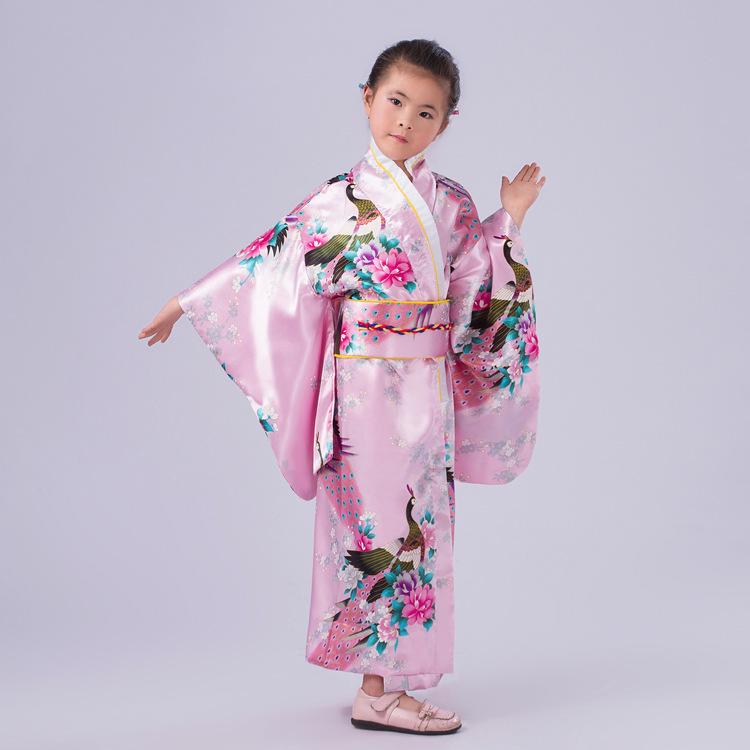日本兒童和服傳統服飾女cos演出印花浴衣睡袍小學生表演寫真禮服 蝦皮購物