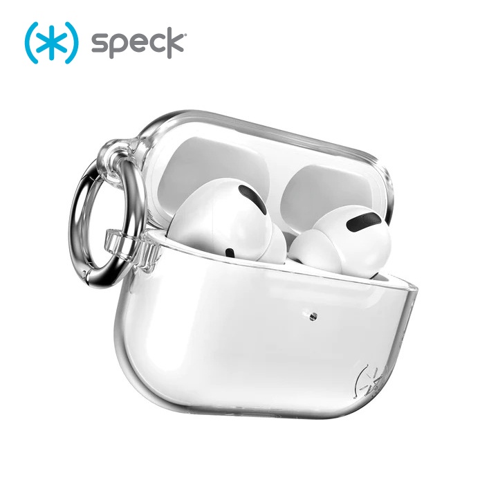 Speck AirPods Pro 2/ Pro Presidio 充電盒保護殼(含扣環) - 透明/亮銀