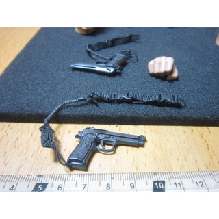 B1兵工裝備 mini模型1/6美國警用M9手槍一把(滑套可動 附安全繩帶)