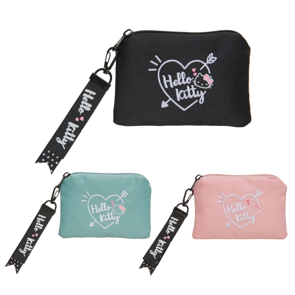 【Hello Kitty】凱蒂邱比特-零錢包3色任選-蘋果綠/黑/粉-KT01Z05GR/BK/PK
