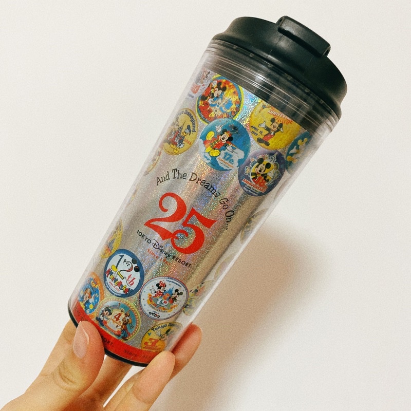 TDL 東京迪士尼樂園 25週年慶 多主題 園內限定 米奇 米妮 與好朋友 LOGO 冷水杯 300ml 冷飲杯 飲料杯