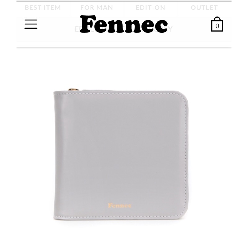 Fennec Edge wallet-light gray 韓國正品fennec淺灰色短夾