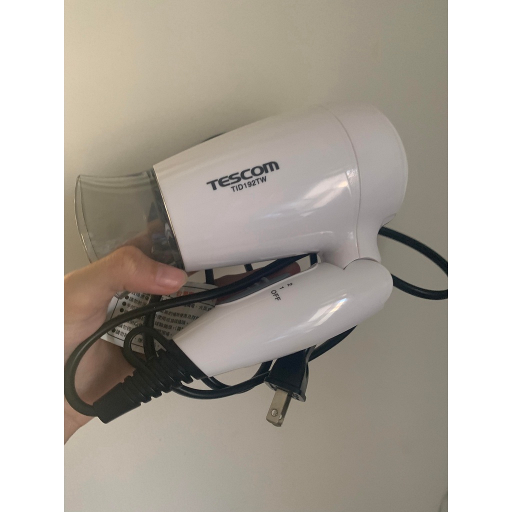 TESCOM TID192TW 小巧 便攜 大風量  負離子 吹風機 白色 清爽白 1500W 輕巧 宿舍 小暄暄商鋪