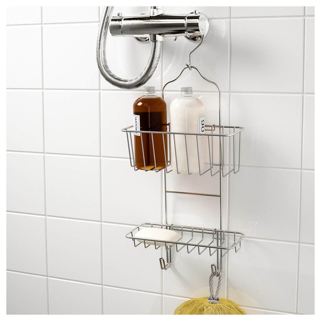 Ikea洗手台流理台浴室置物架肥皂架掛勾收納架多功能水龍頭蓮蓬頭鍍鋅不銹鋼沐浴乳洗碗精浴室架雙層無吸盤