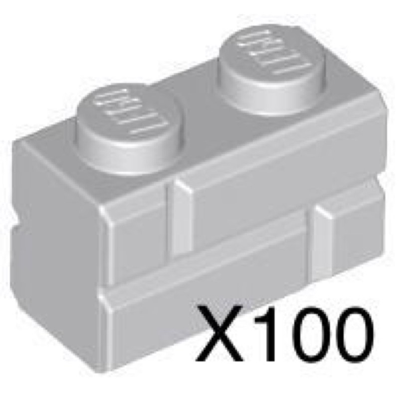 LEGO 樂高 100顆 淺灰色 磚型磚 城堡磚 98283 10305