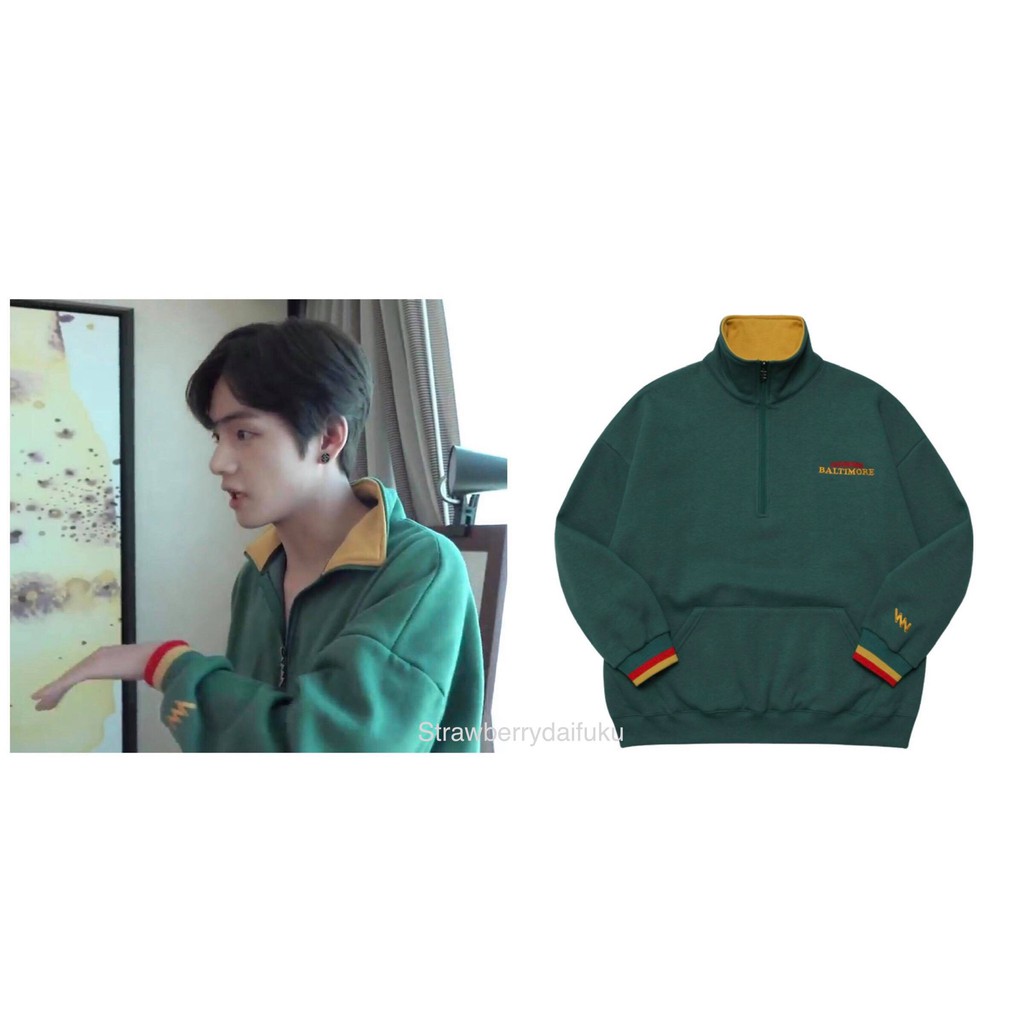 wv project baltimore anorak green zip up jacket