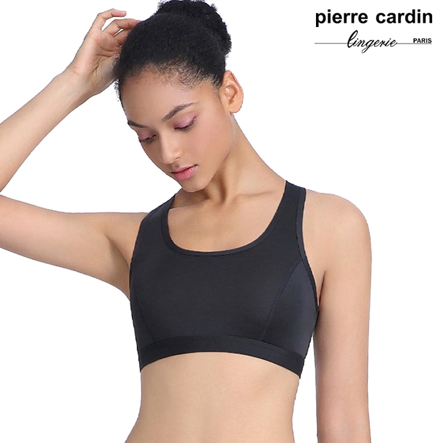 【pierre cardin 皮爾卡登女性內衣】挖背無鋼圈運動內衣 (單件-BLK黑)-201-1048C