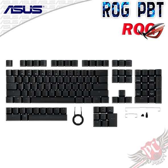 華碩asus Rog Pbt 二色成形型透光鍵帽組英文pc Party 蝦皮購物