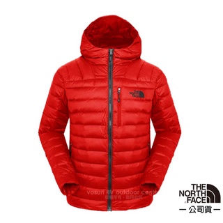 【美國 The North Face】男款 800FPl 超輕保暖鵝絨羽絨連帽外套 防潑水防風夾克 3CFR 紅 N