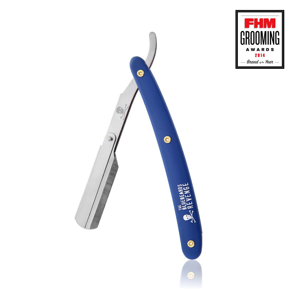 英國bluebeards 藍鬍子經典直式剃刀 可替換刀片 骷髏光雕版 傳統復古老式刮鬍刀片直立式直剃刀刮鬍刀剃刀架 蝦皮購物