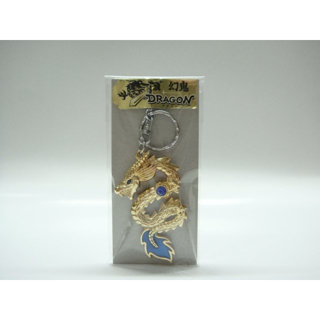 日本水鑽鑰匙圈~金色藍鑽幻鬼 宮島限定~合金材質((神龍彫刻造型 DRAGON))側背包後背包隨身包吊飾掛飾鎖匙圈