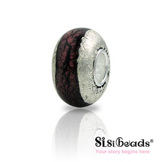 Sisibeads純銀手鍊 適PANDORA潘朵拉 Beads純銀珠飾 彩繪琉璃 深紫銀箔鑲嵌 全新代購 荷蘭品牌
