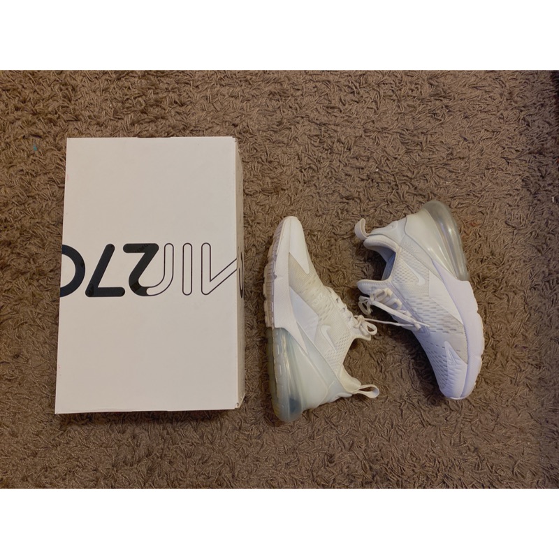 二手鞋 Nike Air Max 270 全白 女鞋 尺寸24.5Y （已預訂）