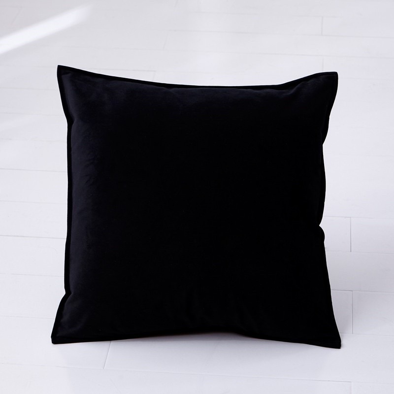 黑色棉質 方形抱枕套