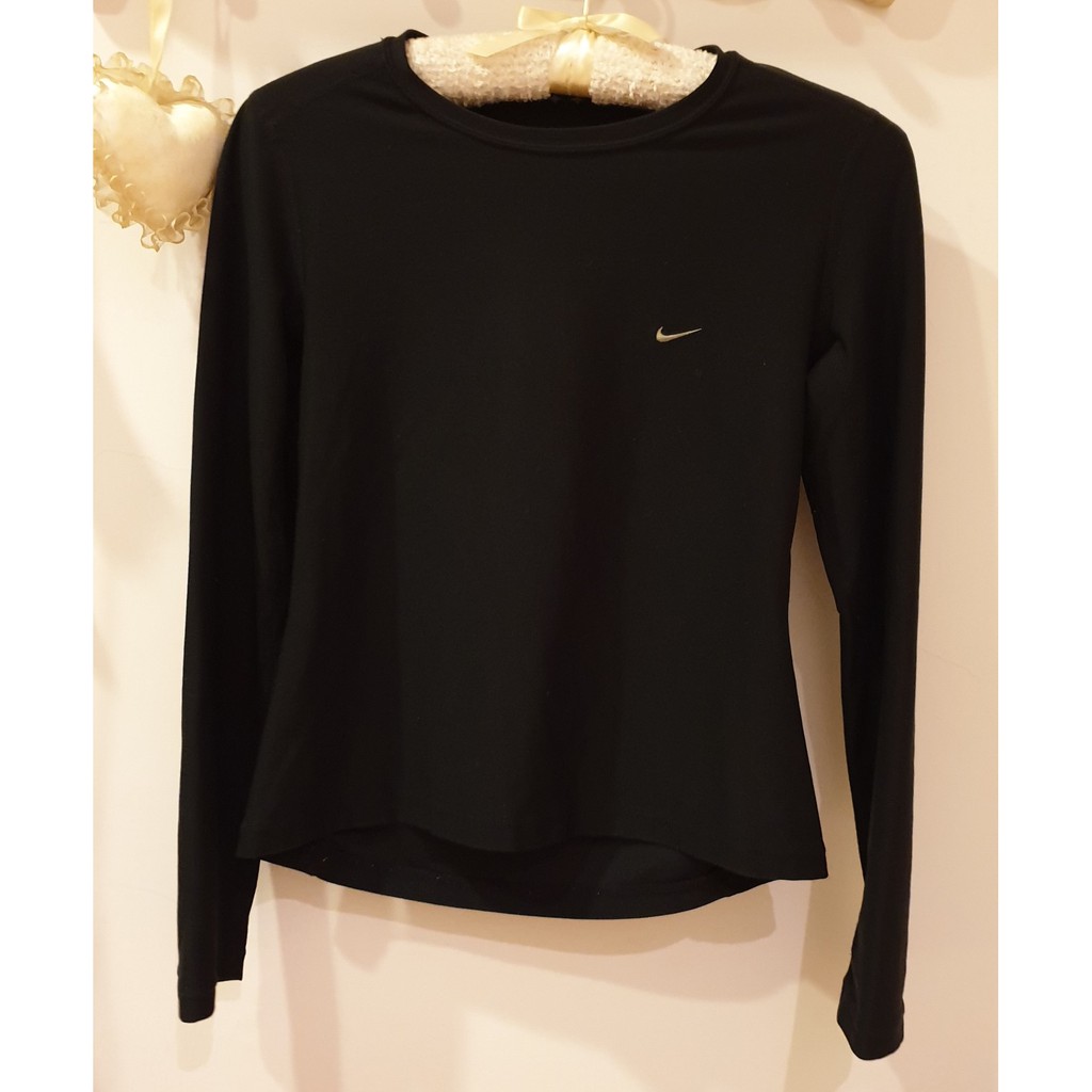 Nike dry-fit 黑色 長袖 吸濕 排汗 機能 合身 上衣 （9成新） S尺寸 DRY-FIT 台灣製造