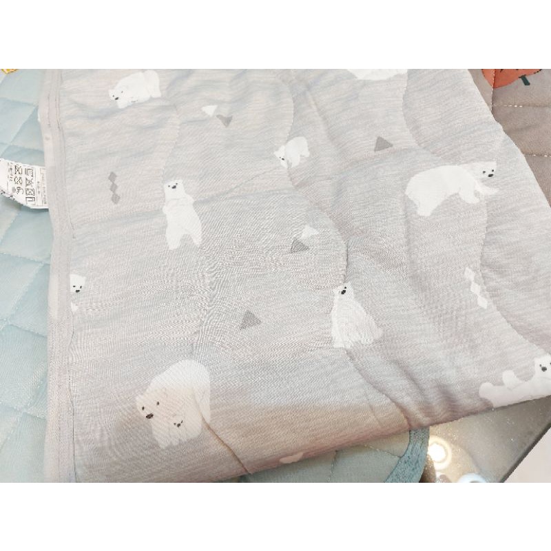 日本 NITORI 超涼感 兒童款 床墊保潔墊/保護墊 冷感床墊套 遊戲墊 70*120cm 灰北極熊