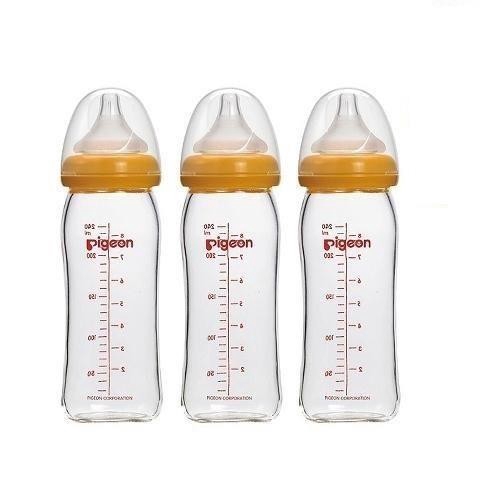 貝親 PIGEON日本 寬口母乳實感玻璃奶瓶(240ml)3入+安撫奶嘴(汽車)特惠組[免運費]